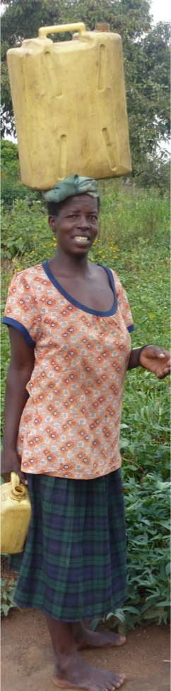 Woman carrying water can