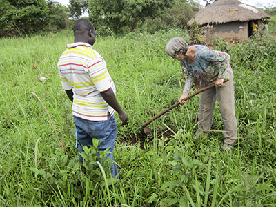 woman planting